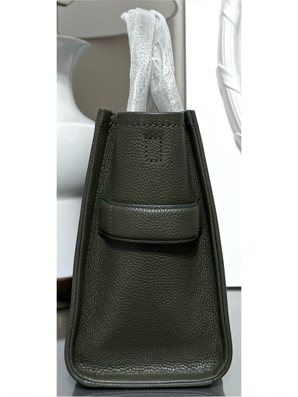 MARC JACOBS Medium Leather Tote Bag, FOREST GREEN - Picture 4 of 14